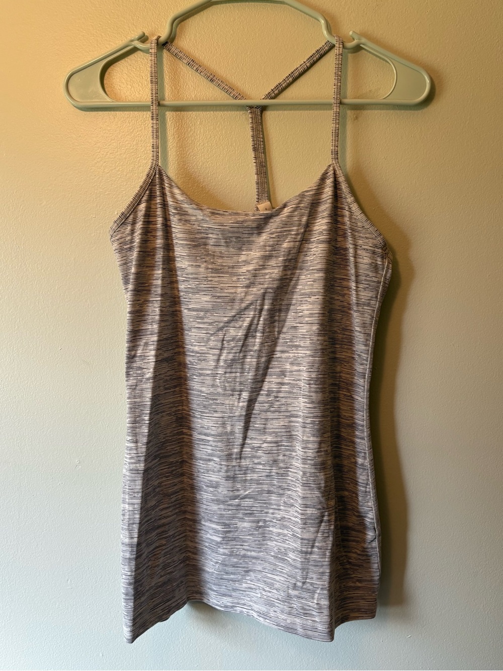 Lululemon Heathered Gray Strappy Y Back Tank Top, Size 8 Women’s